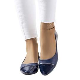 Varvio marineblaue Damenballerinas