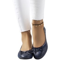 Marineblaue Vilen Ballerinas für Damen
