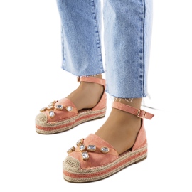 Pinkfarbene Espadrilles mit Taimi-Zirkonia rosa