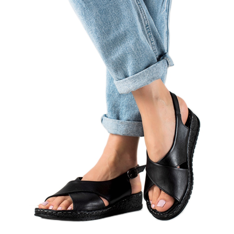 W. Potocki Leichte Potocki-Sandalen schwarz