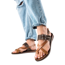 W. Potocki Stilvolle Ledersandalen Potocki braun