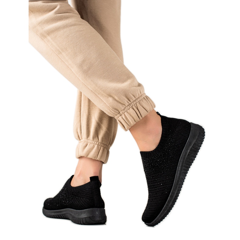 W. Potocki Turnschuhe mit Potocki-Kristallen schwarz