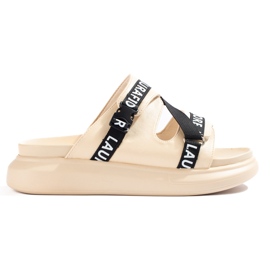 Bequeme beige LA.FI Hausschuhe