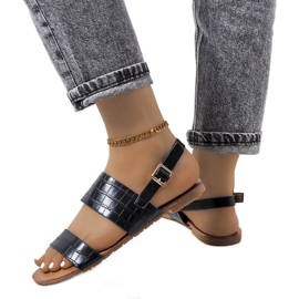 Chinn schwarze Damensandalen