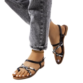 Schwarze Damensandale von Wiener weiß