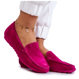 Damen-Loafer aus Wildleder Big Star JJ274656 Fuchsia rosa