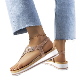 Pinkfarbene Ahola-Plateau-Sandalen rosa