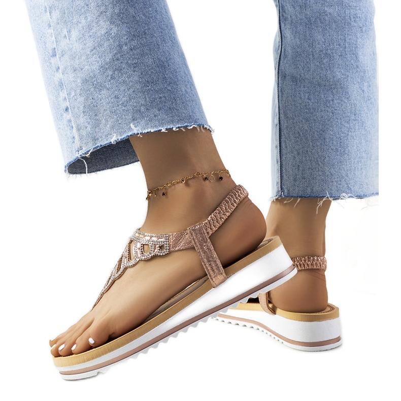 Pinkfarbene Ahola-Plateau-Sandalen rosa