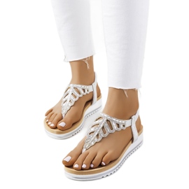 Silberne Sandalen auf der Ahola-Plattform silber-