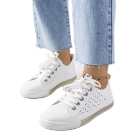 Weiße und goldene Turnschuhe für Damen von Impi