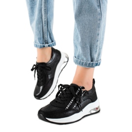 Goodin Sneakers aus Leder mit Reißverschluss schwarz