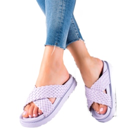 Bestelle Geflochtene Hausschuhe violett