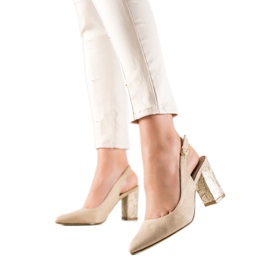 Goodin Pumps mit entdecktem Absatz beige