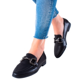 Lovery Klassische Mokassins mit Ornament schwarz