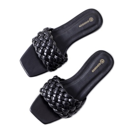 Schwarze Sandalen mit flachem Absatz von D'Adda