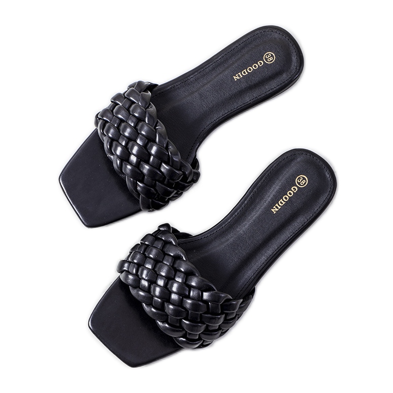 Schwarze Sandalen mit flachem Absatz von D'Adda