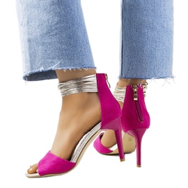 Rosafarbene Vasquez-Sandalen mit hohem Absatz