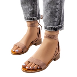 Beige Schnürsandalen von Moody