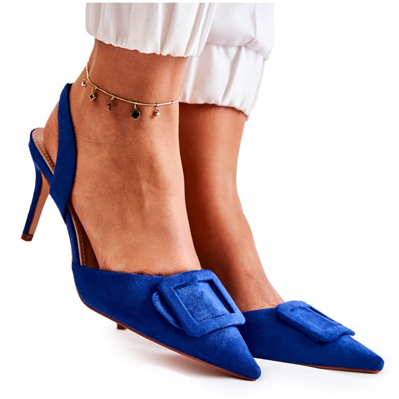 PS1 Wildleder High Heels mit Zehe in dunkelblauem Emberly Spitz