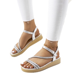 Silberne Damensandalen von Ray