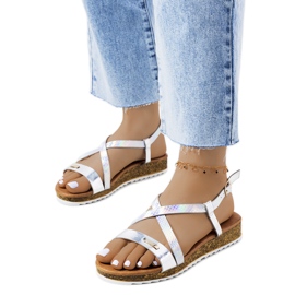 Verna holografische Silbersandalen