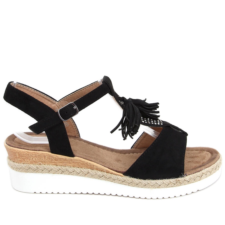 Espadrilles Sandalen auf dem Keil Bessi Black schwarz