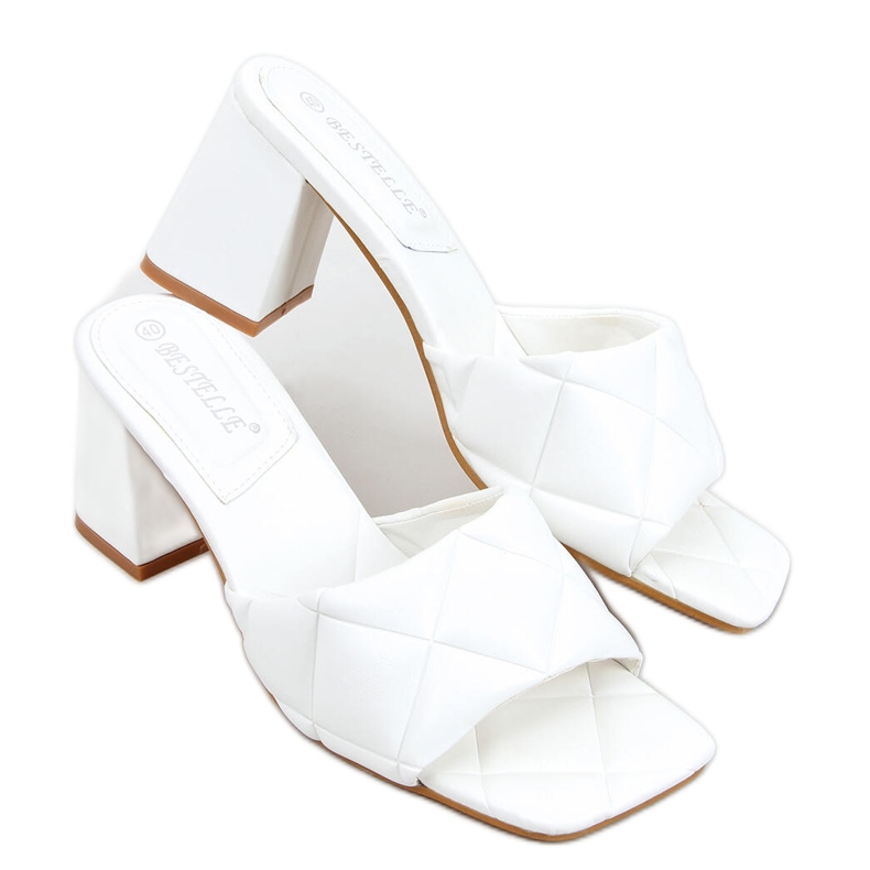 Pantoffeln mit breitem Absatz Helen White weiß