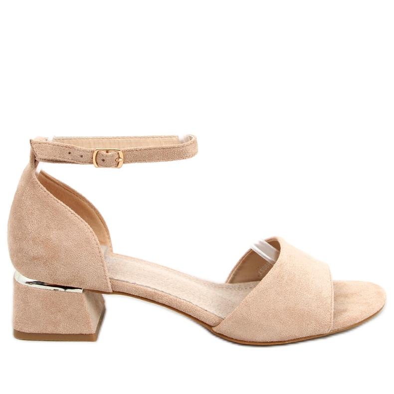 Sandaletten mit hohem Absatz von Ursula Khaki beige