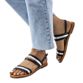 Schwarze Hibbins-Sandalen für Damen silber-