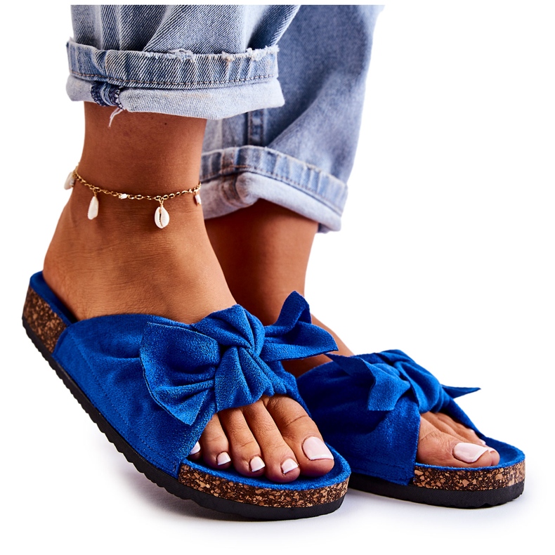 PS1 Dunkelblaue Wendy Hausschuhe mit Korksohle