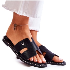 Vinceza Modische Damenhausschuhe mit schwarzem Miquel-Emblem