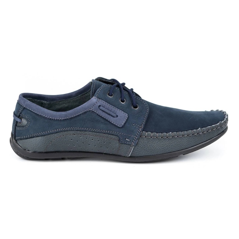 Olivier Herren Leder Slipper 4228 marineblau