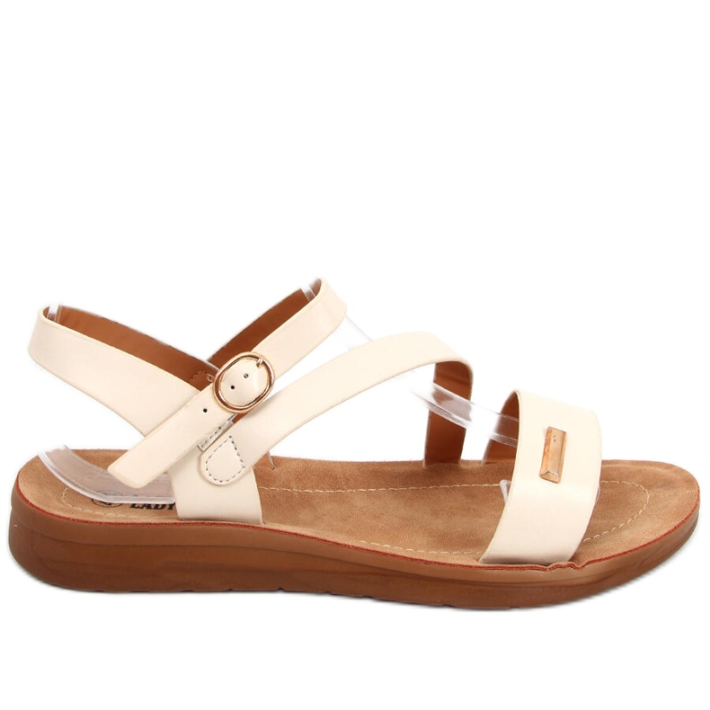 Blattbeige Damensandalen