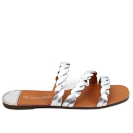 Clover Silbrige Damenhausschuhe silber-