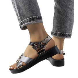 Schwarze Tulia Damensandalen