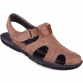 Kampol Herren Ledersandalen 218 / OL Kam braun
