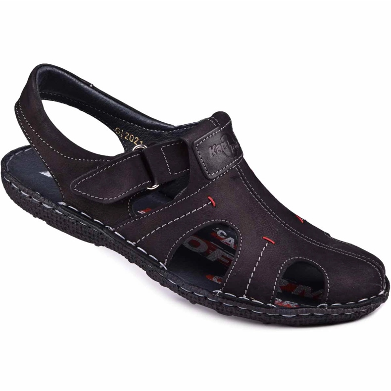 Kampol Herren Ledersandalen 218 / 61KAM schwarz