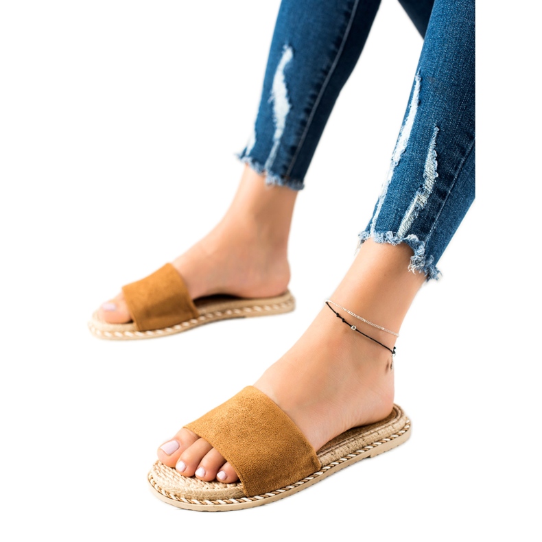 Cm Paris Lässige beige Hausschuhe braun