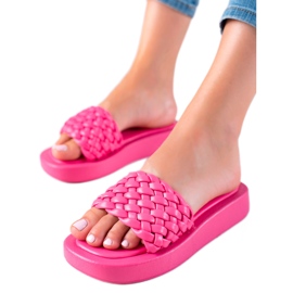 Mannika Hausschuhe auf der Plattform rosa