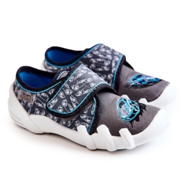 BEFADO S.A. Hausschuhe Befado Velcro Car 273X339 Grau-Blau