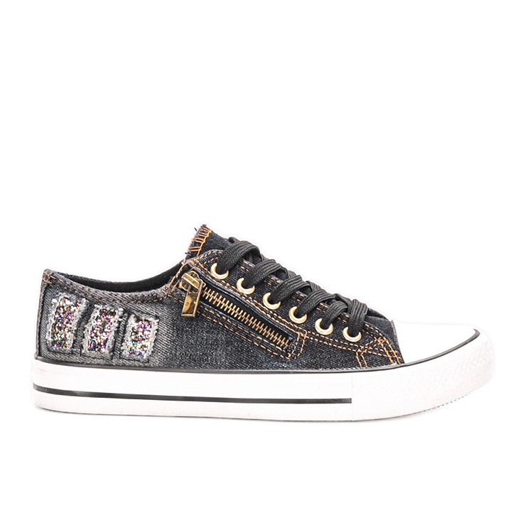 Schwarze Jeans-Sneaker von Nikula