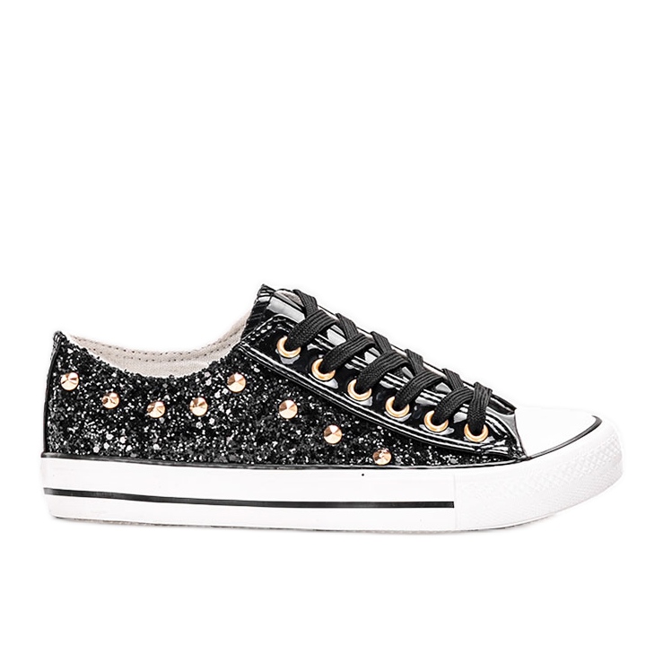 Schwarze Kirst-Glitter-Sneakers
