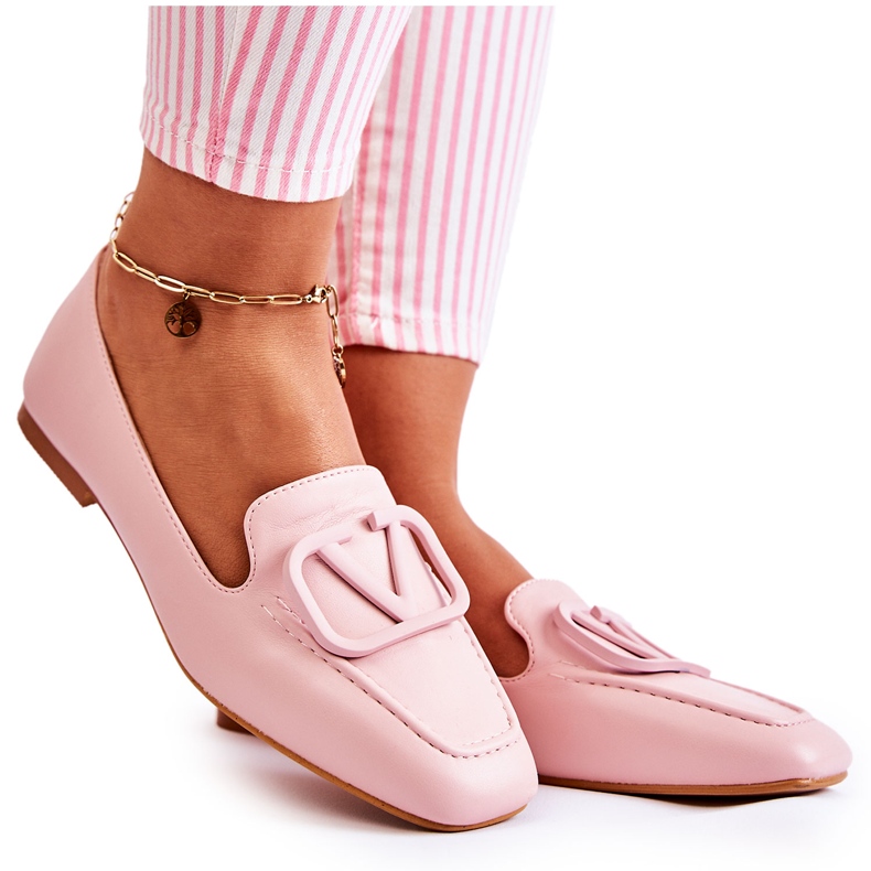 PS1 Loafers Brogues mit rosa Hermosa-Ornament