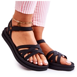 Duftende Damensandalen mit Klettverschluss ZAXY JJ285068 Schwarz