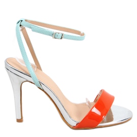 Nila Orange Sandaletten mit hohem Absatz mehrfarbig