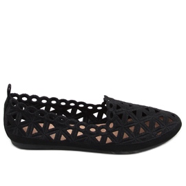 Kida Schwarze durchbrochene Ballerinas