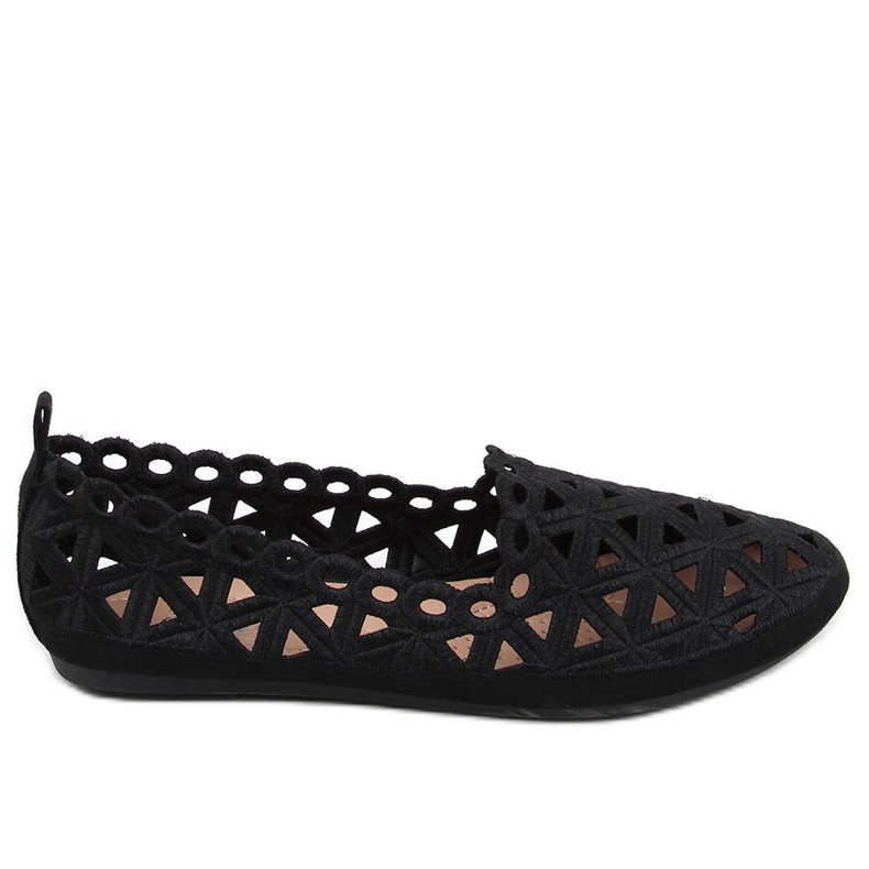 Kida Schwarze durchbrochene Ballerinas