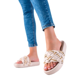 Seastar Stilvolle Hausschuhe mit Ketten beige