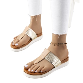 Beige metallische Murilo-Hausschuhe