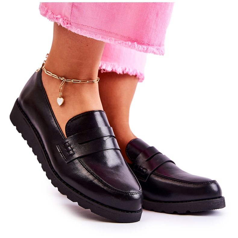 Keil-Loafer aus Leder La.Fi Black Alannah schwarz
